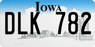 IA license plate DLK782