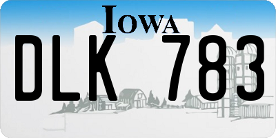 IA license plate DLK783