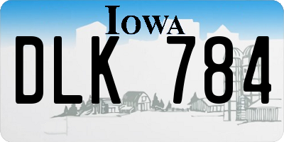 IA license plate DLK784