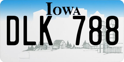 IA license plate DLK788
