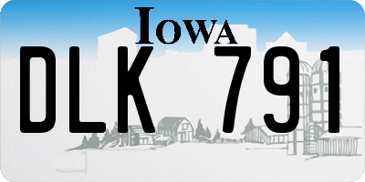 IA license plate DLK791