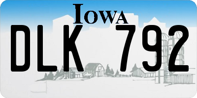 IA license plate DLK792