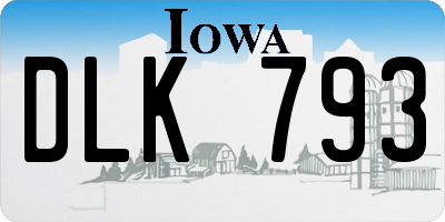 IA license plate DLK793