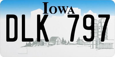IA license plate DLK797