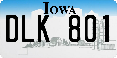 IA license plate DLK801