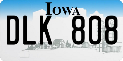 IA license plate DLK808