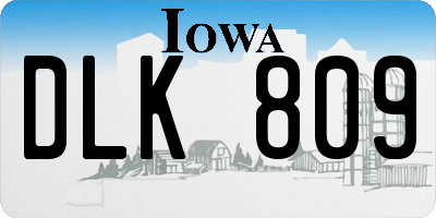 IA license plate DLK809