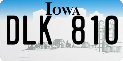 IA license plate DLK810