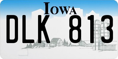 IA license plate DLK813