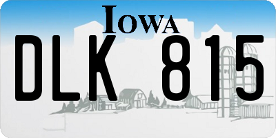 IA license plate DLK815