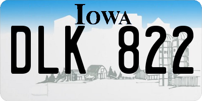 IA license plate DLK822