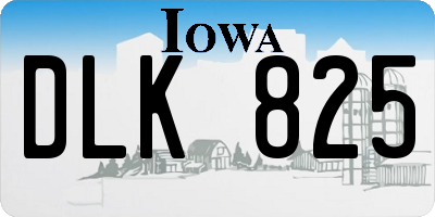 IA license plate DLK825