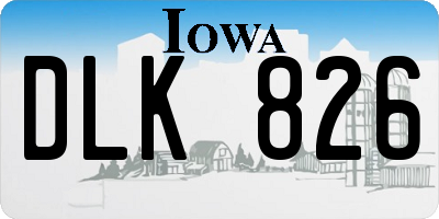 IA license plate DLK826
