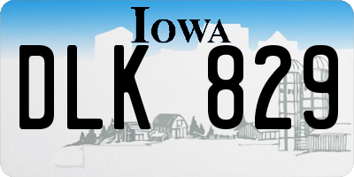 IA license plate DLK829