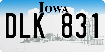 IA license plate DLK831