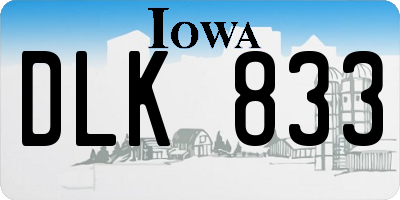 IA license plate DLK833