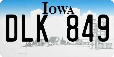 IA license plate DLK849