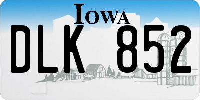 IA license plate DLK852