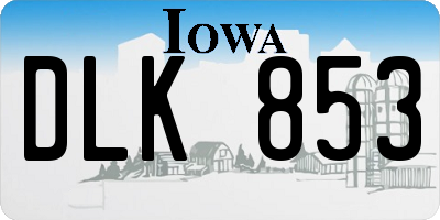 IA license plate DLK853