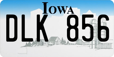 IA license plate DLK856
