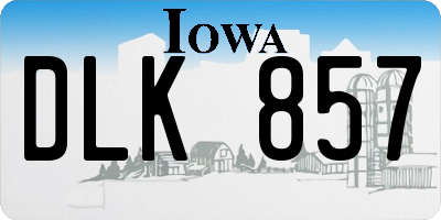 IA license plate DLK857
