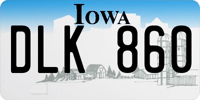 IA license plate DLK860