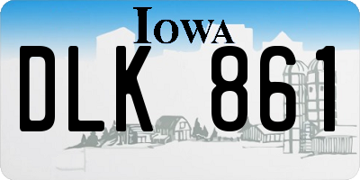 IA license plate DLK861