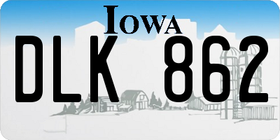 IA license plate DLK862