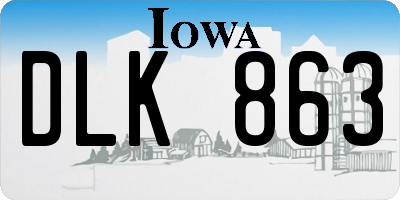 IA license plate DLK863
