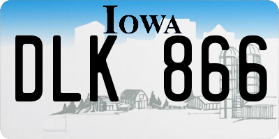 IA license plate DLK866