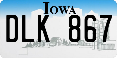 IA license plate DLK867