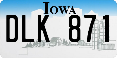 IA license plate DLK871