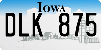 IA license plate DLK875