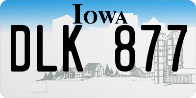 IA license plate DLK877