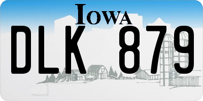IA license plate DLK879