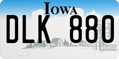 IA license plate DLK880
