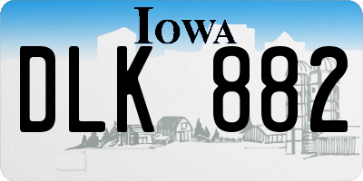 IA license plate DLK882