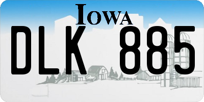 IA license plate DLK885