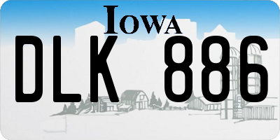 IA license plate DLK886