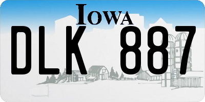 IA license plate DLK887