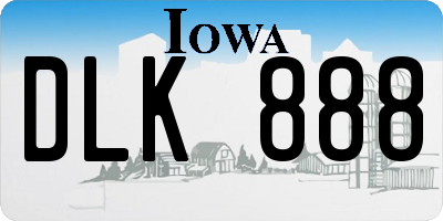 IA license plate DLK888