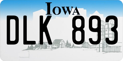 IA license plate DLK893