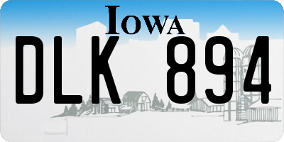 IA license plate DLK894