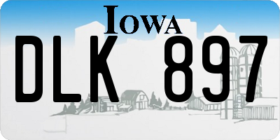 IA license plate DLK897