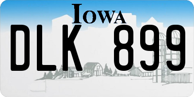IA license plate DLK899