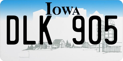 IA license plate DLK905
