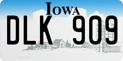 IA license plate DLK909