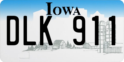 IA license plate DLK911