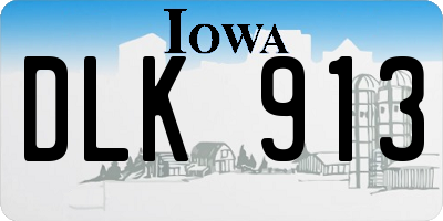 IA license plate DLK913