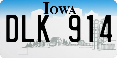 IA license plate DLK914